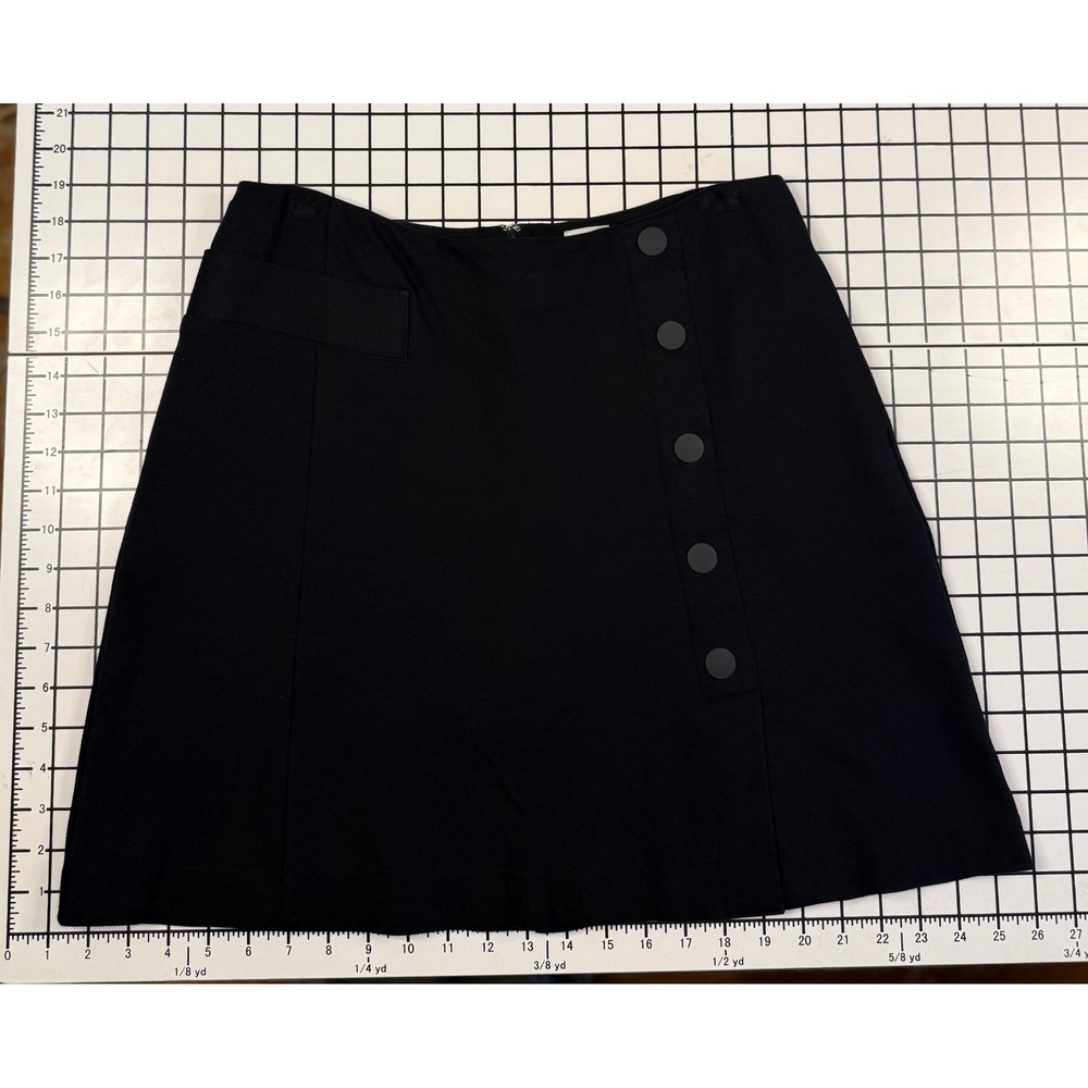 Cabi Women's Size 8 Black A-Line Mini Skirt Button Detail